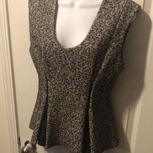 Tweed Peplum Zippered Top